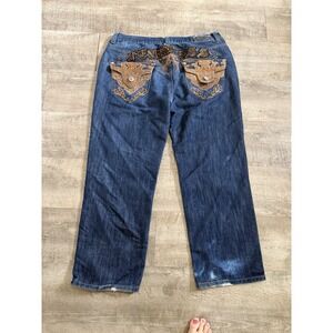 Imperious Delf Trading, Inc Denim Jeans Y2K Embroidered 40 x 34 Flap Pockets